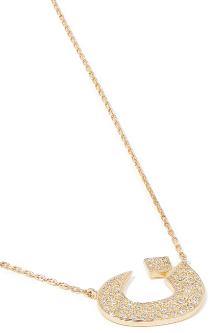 18K YG Oula Diamond S Letter Chain Pendant - N:Yellow Gold:One Size